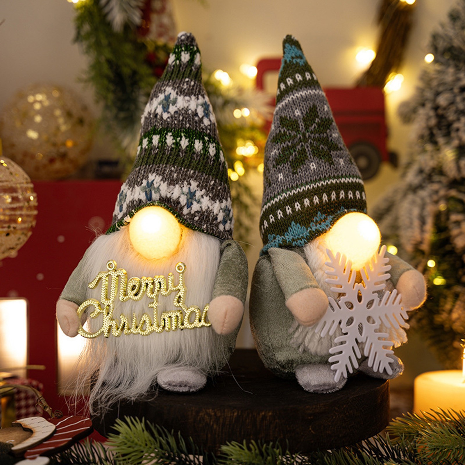 Swedish Gnome Tomte Ornament With Light Long Hat Cute Christmas Dwarf Deco HEN
