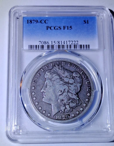 1879-CC Morgan Silver Dollar $1 PCGS F15 Fine 15
