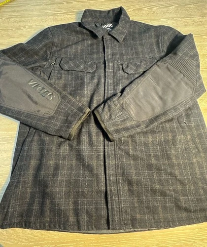 Viktos Gunfighter Tactical Flannel Jacket Mens 2XL Navy Plaid Wool Blend Lined - product listing photo