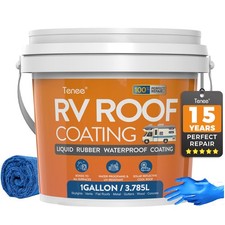 Liquid Rubber RV Roof Coating White Camper Solar Reflective Sealant Leak Repairs
