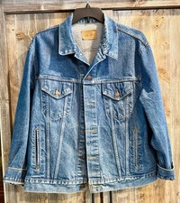 Vintage Roebucks Denim Jacket Sears Men NO SIZE TAG L Button Pockets