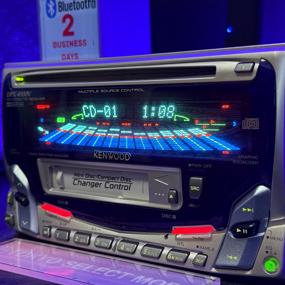 Kenwood DPX-4000V Car Audio 2DIN CD Cassette Bluetooth Player JDM
