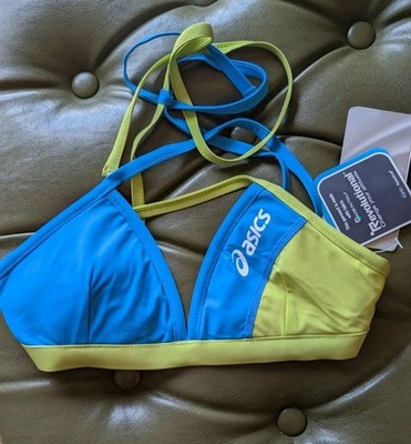 Asics Kanani Bikini Top XS REVERSIBLE Blue Green BV2152 NWT | eBay