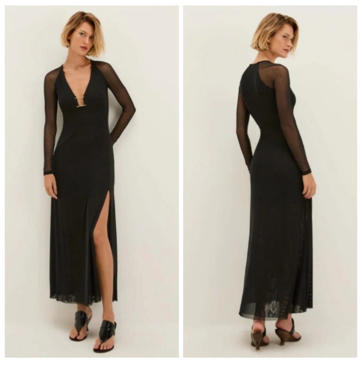 strapless open back dress AYA COLLARED OPEN BACK MIDI DRESS