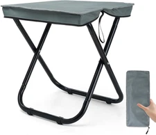 16" Foldable Portable Camping Stool Heavy Duty 350Lbs for Adults Travel Stool