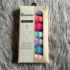 No Boundaries Mid-Rise Thong Women's Size XXXL 22 7 Days Of The Week Cotton