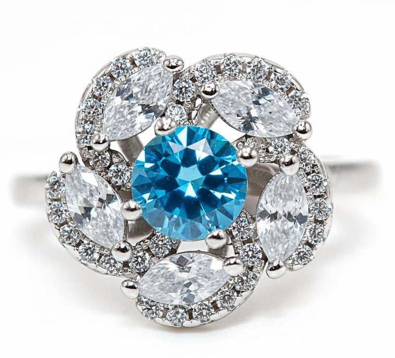 2CT Heat Treated Blue Topaz 925 Solid Sterling Silver Ring Jewelry Sz 6 
