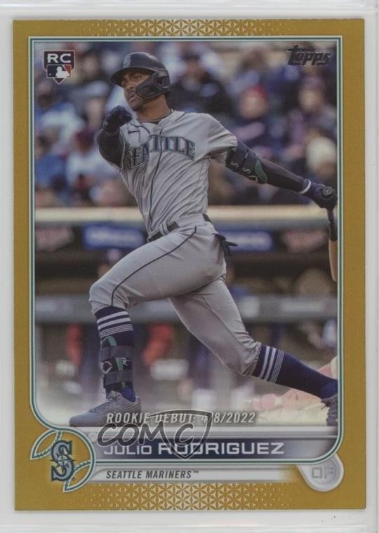 2022 Topps Update Rookie Debut Gold Foil Julio Rodriguez #US97 Rookie RC 16mf