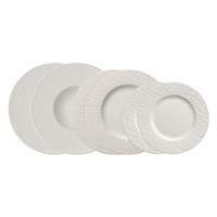 Villeroy & Boch Manufacture Rock Teller-Set 6-Teilig Weiß Schiefer-Optik