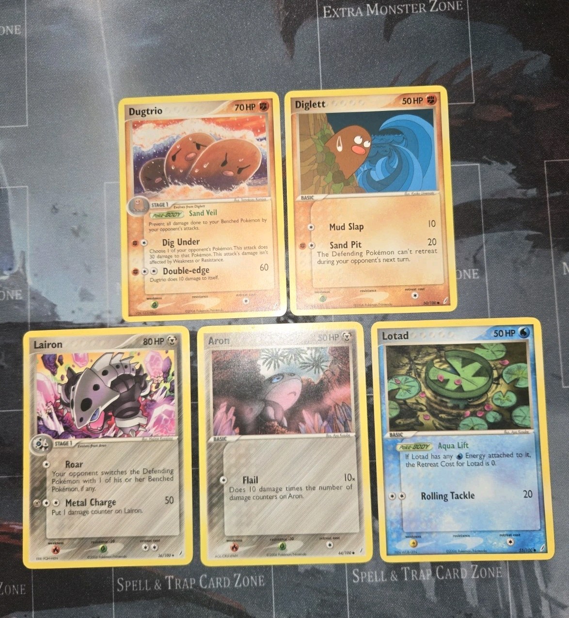 Dugtrio, Diglett, Lairon, Aron, Lotad Crystal Guardians Regular Pokémon Card Lot