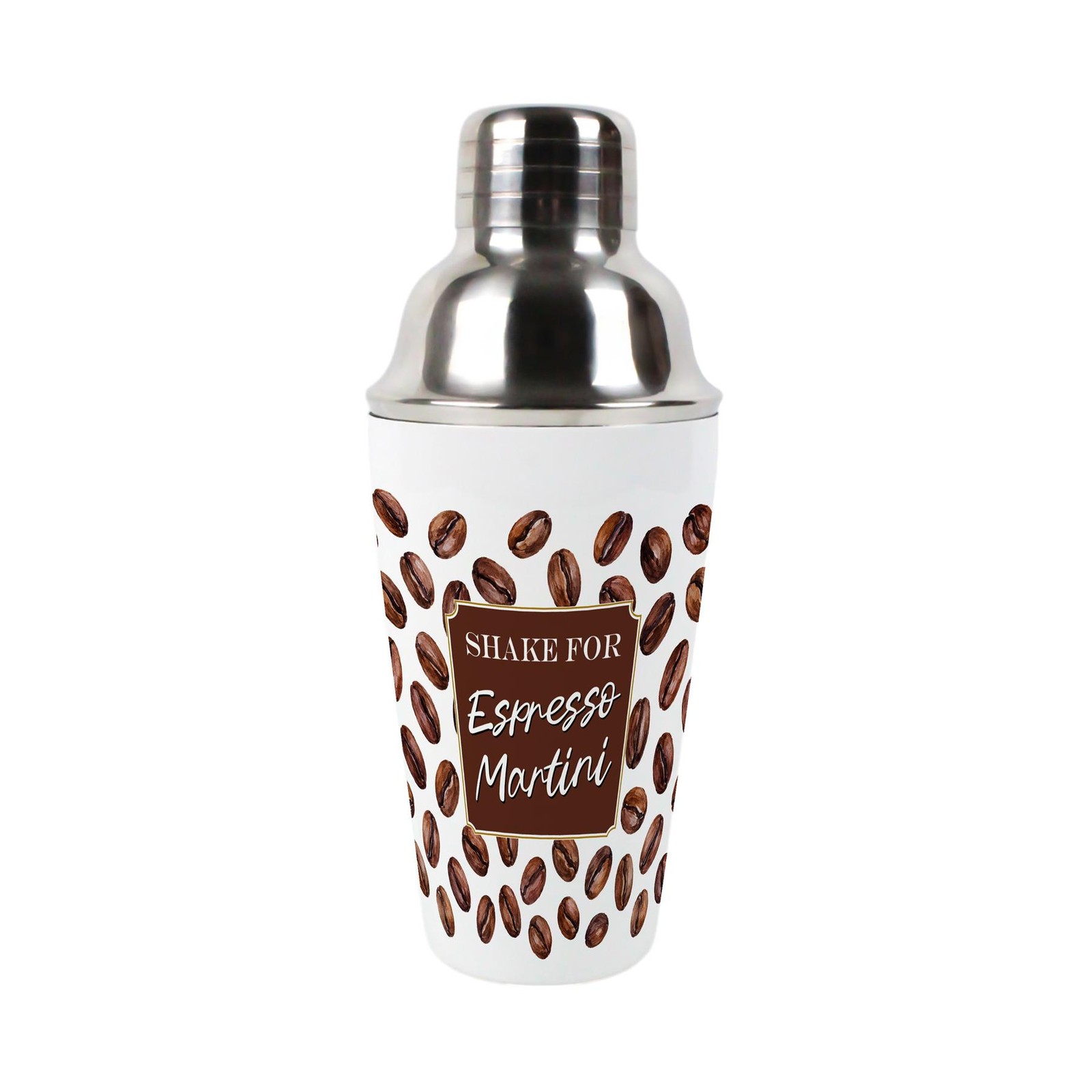 Shake for Espresso Martini - Stainless Steel Cocktail Shaker & Strainer Bar Gift