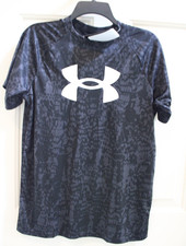 NWT Under Armour Tech Big Logo Camo Print Boy's XL Black S/S T-shirt 1363278