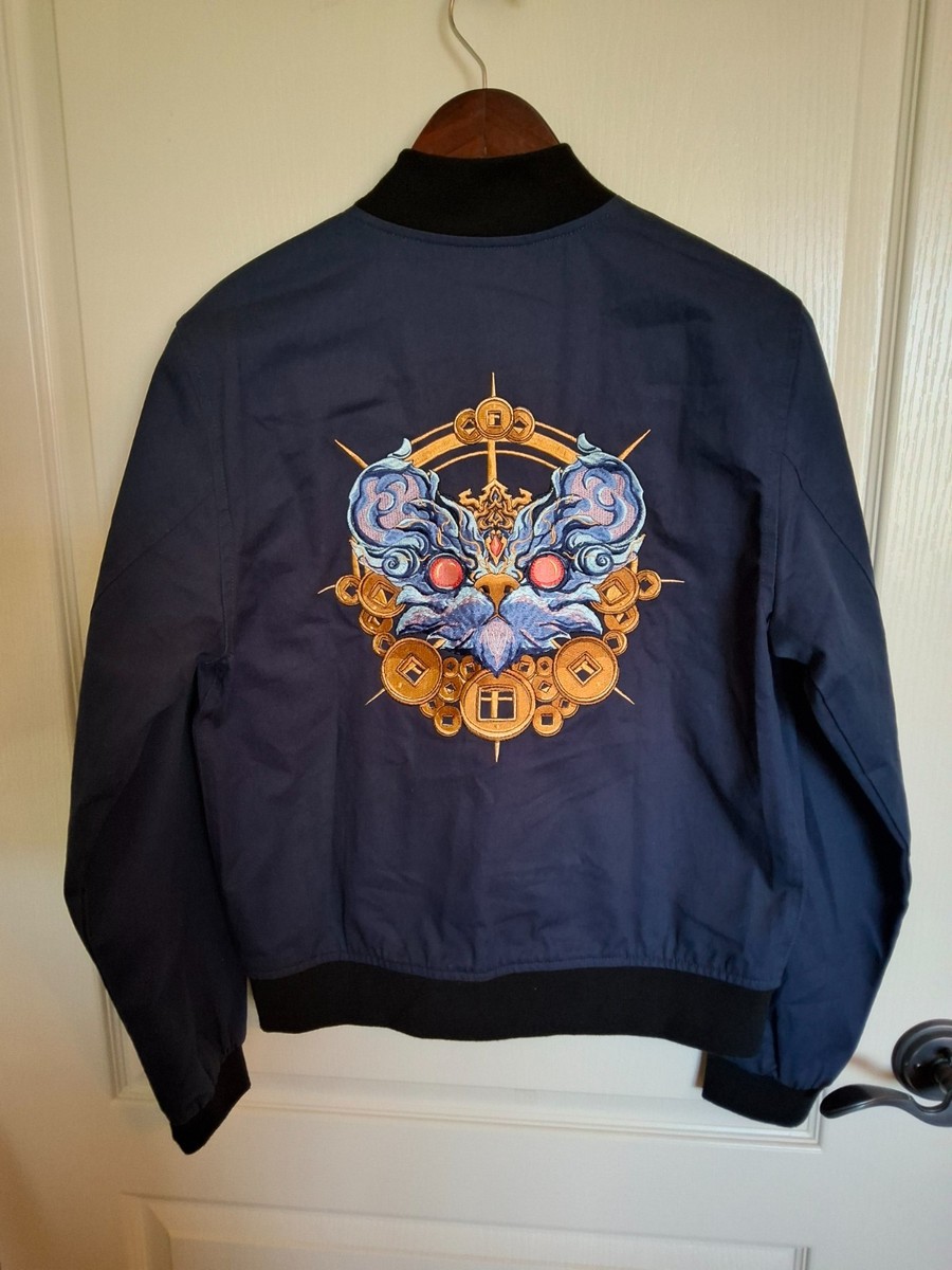 Bibisama Zodiac RAT Blue Bomber Jacket Size XS-Small Embroidered