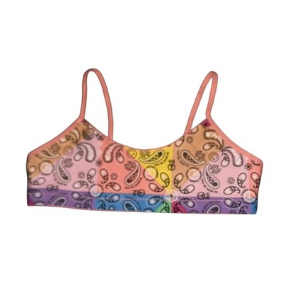 Happy Nation Girl's Paisley Print Bralette Size Medium (10) NWT