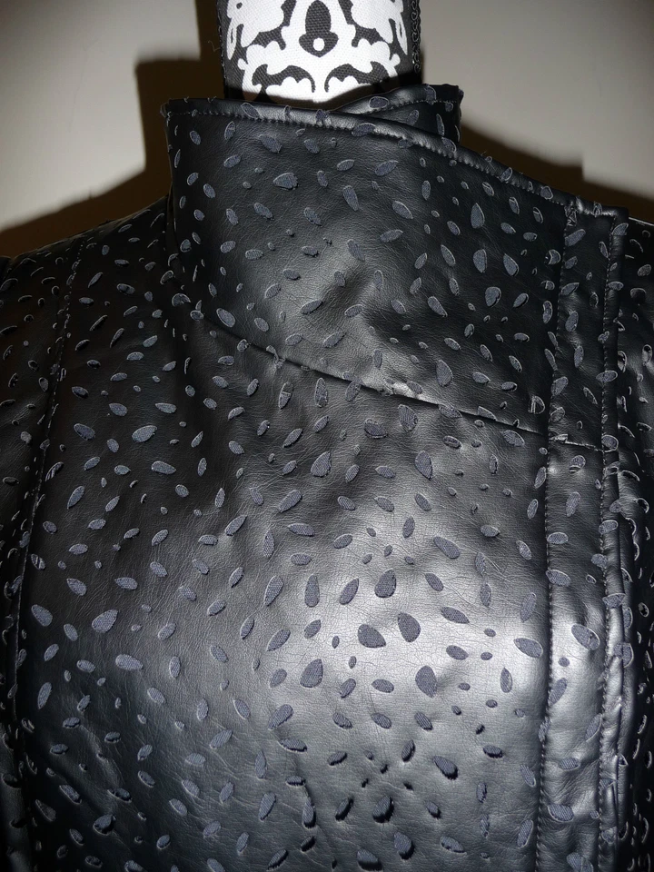 Chaqueta de cuero sintético Revue para mujer Abrigo de bombardero de motociclista de diseñador negro S Foto 4 de 4