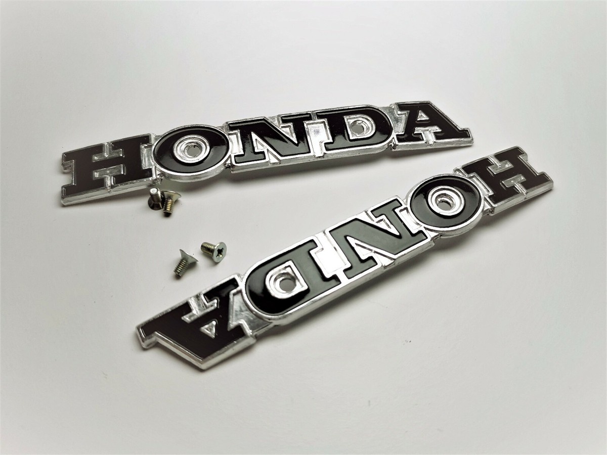 Pair Black Honda Fuel Gas Tank Emblem Badge 129X18mm Aluminum with
