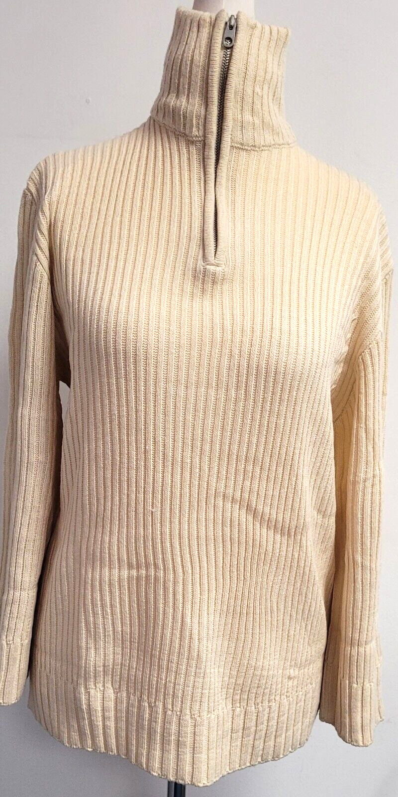 DIVIDED by H&M Jumper XS Cream 1/4 Zip High Neck New with Tags