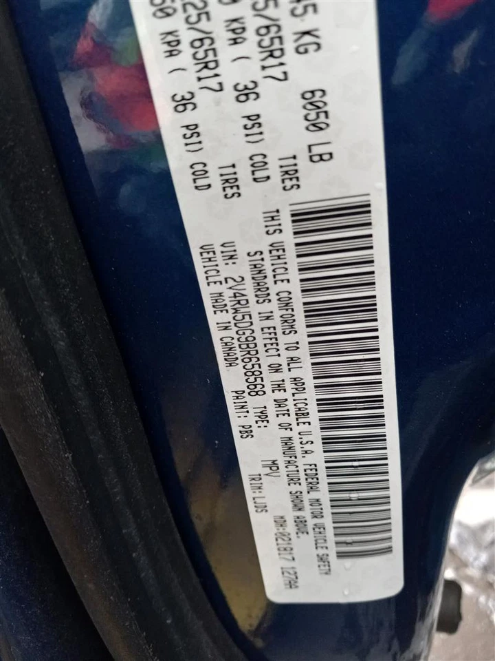 2011 Volkswagen Routan Left Headlight Assembly Halogen Blue 5199 Used - Изображение 4 из 4