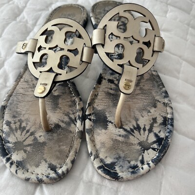 Tory Burch Tie Dye Blue/White Miller Sandals