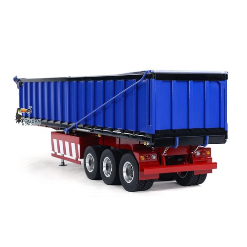 Metal 1/14 3 Axles Hydraulic Dump Trailer Electric Awning Legs RC Tractor Truck - Picture 9 of 15