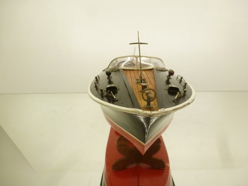 KKS MADE IN JAPAN WOODEN ELECTRIC SPEEDBOAT KOMODO -RARE- L45.0cm - GOOD CON. - Imagen 3 de 16