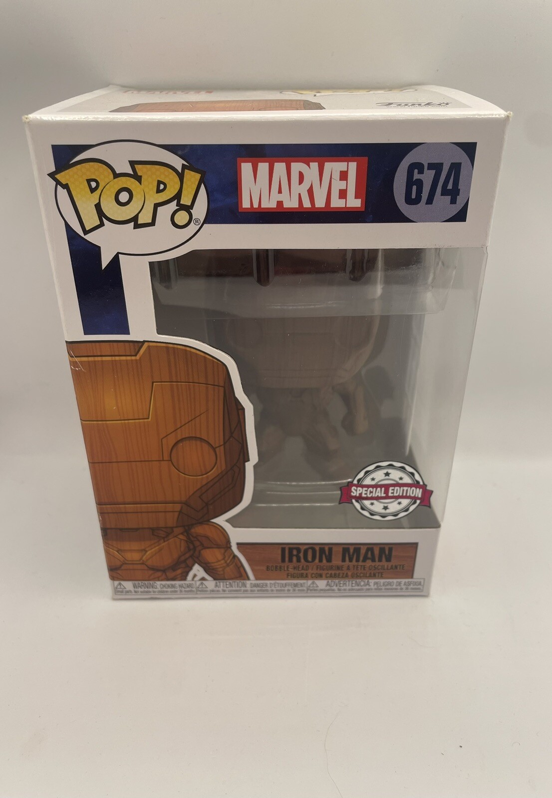 ¡Raro! #674 Iron Man - Madera (Edición Especial) Funko Pop