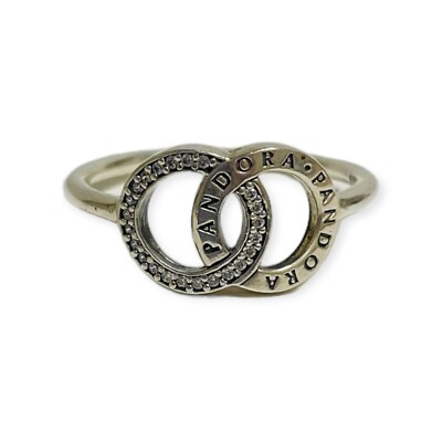 Pandora Sterling 925 Silver Circles Ring Size US 8.25 Euro