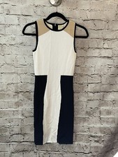 SALE Torn by Ronny Kobo Bodycon Striped Slimming Black White & Tan Dress Size XS