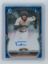 2023 Bowman Chrome Vaun Brown Blue Crater Refractor Autograph 84/150 Auto
