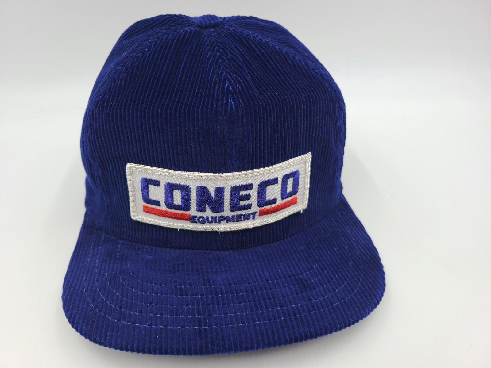 Vintage Coneco Equipment Corduroy Snapback Hat Cap Canada Company Co Men Blue