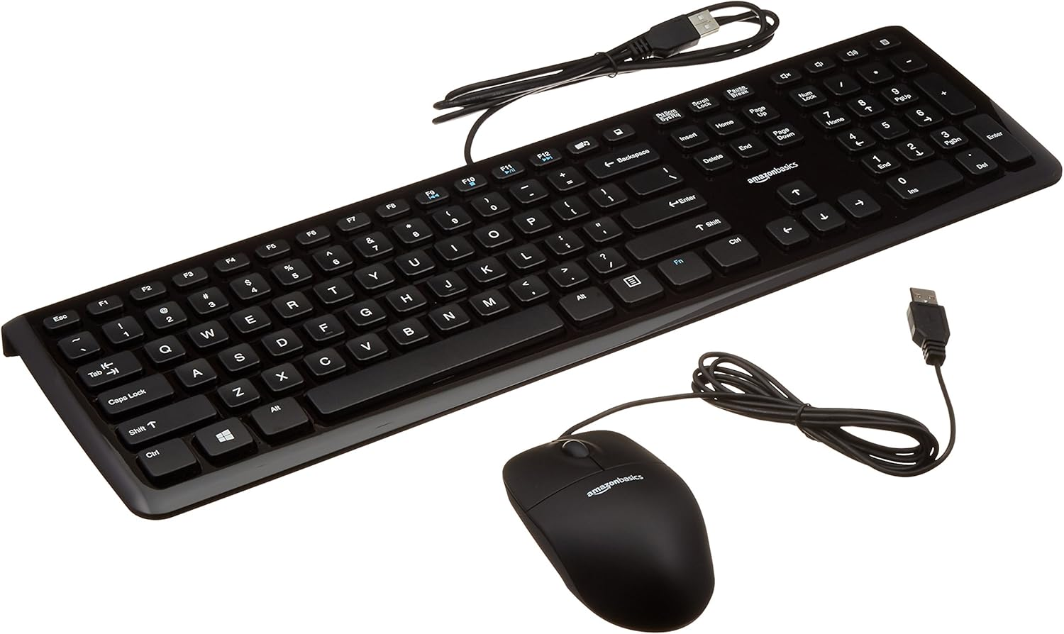 Wired Computer Keyboard & Mouse, 10-Pack, Black