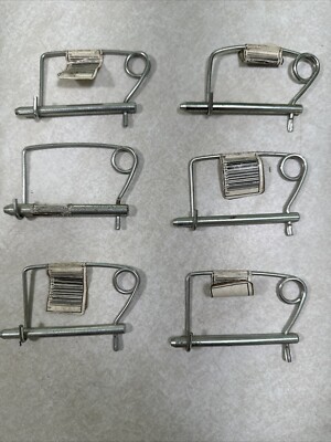 Lot Of 6 Wire Lock Hitch Pin 1/4  x 2   Made In USA  