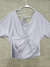 Shein Womens Top Gey Medium Short Sleeve