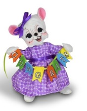 ANNALEE "CONGRATS 6" MOUSE" 262223 CONGRATULATIONS GIRL  NEW  FREE SHIPPING
