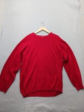 IZOD Mens Sweater Size L Red Casual Diamond Knit Long Sleeve Stylish Quality