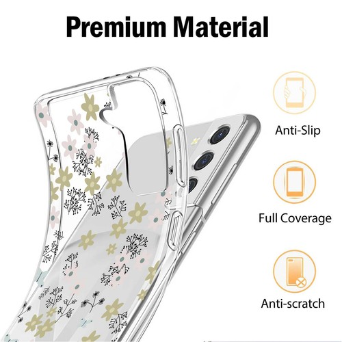 Elegante Funda Suave TPU con Estampado de Flores para Samsung Galaxy S21 FE S23 S24 S25 - Imagen 52 de 95