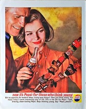 PEPSI COLA - POUR CEUX QUI PENSENT JEUNES - Barbaque - 1962 Publicité Vintage Print