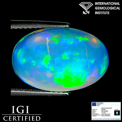7.22 Ct IGI Certified Natural Ethiopian Opal Gemstone Oval