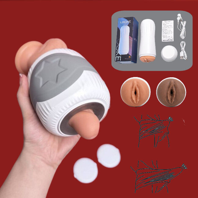 Elektrischer Masturbator Cup Handfrei Blowjob mit Realistischer Vagina Spielzeug