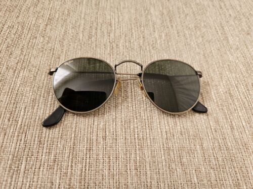 Vintage Ray Ban W1576 Wire Frame Sunglasses B&L Round Glass Lenses - 第 1/13 張圖片