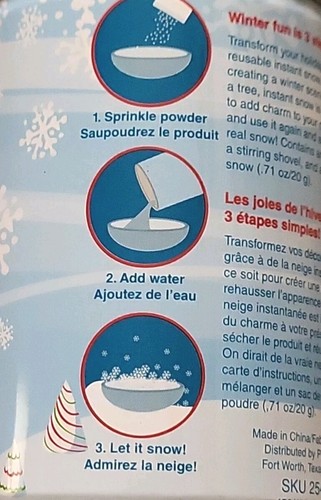 Pier 1 Snow In A Can Instant Reusable Artificial Powder Just Add Water - Picture 6 of 6