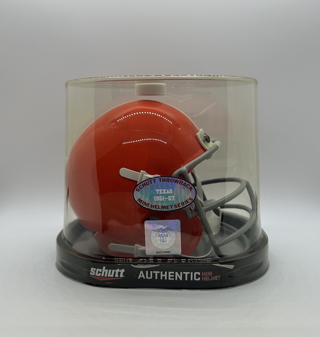 1951-57 Texas Longhorns NCAA Football Throwback Schutt Authentic Mini Helmet 1951-57 Texas Longhorns NCAA Football Throwback Schutt Authentic Mini Helmet