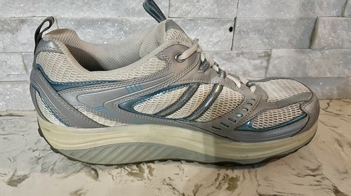 Scarpe da donna Sketchers Shape Ups da passeggio tonificanti taglia 9 bianco argento blu 11814 - Foto 6 di 6