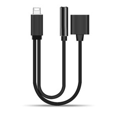 For iPhone 2 in 1 Headphone and Charge Adapter, Splitter Function 3.5mm, Dongle