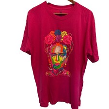 Camiseta Retro Frida Kahlo Rosa XL Estampado Colorido Retrato Gráfico Cancún