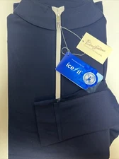 The Tailored Sportsman Icefil Long Sleeve Riding Shirt Navy/ White Small 