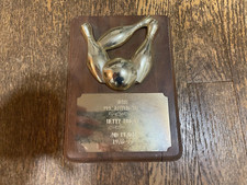 West Essex NJ Bowling Plaque Award 2nd Place 1976 1977 Vintage New Jersey