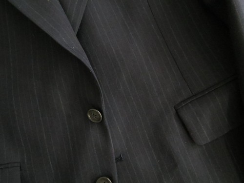 Nino Cerruti Paris Tailored in USA navy blue pin stripe three piece suit 40 S - Picture 6 of 18