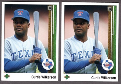 (2) 1989 UPPER DECK CURTIS WILKERSON CARD #465 LOT **NM-MT** TEXAS RANGERS