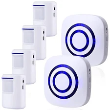 Long Range Wireless Driveway Alarm Motion Sensor System with 4 Detectors